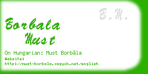 borbala must business card